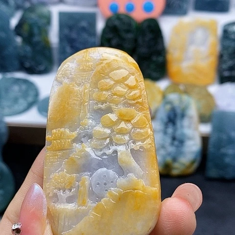 追***～定制翡翠未镶嵌山水