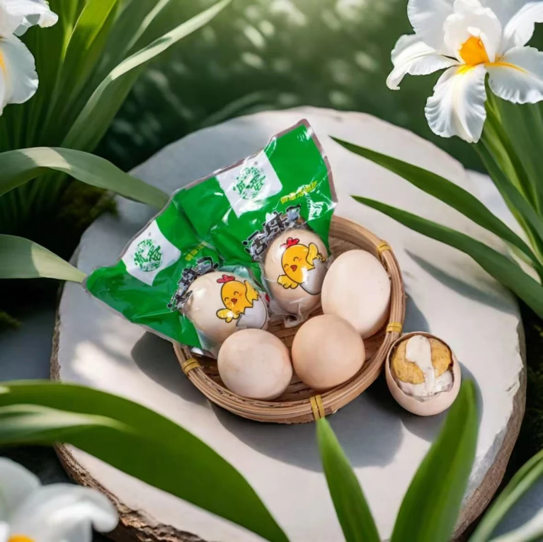 开袋即食新鲜13天五香香辣味活珠子半喜蛋钢化蛋毛鸡蛋鸡胚蛋真空