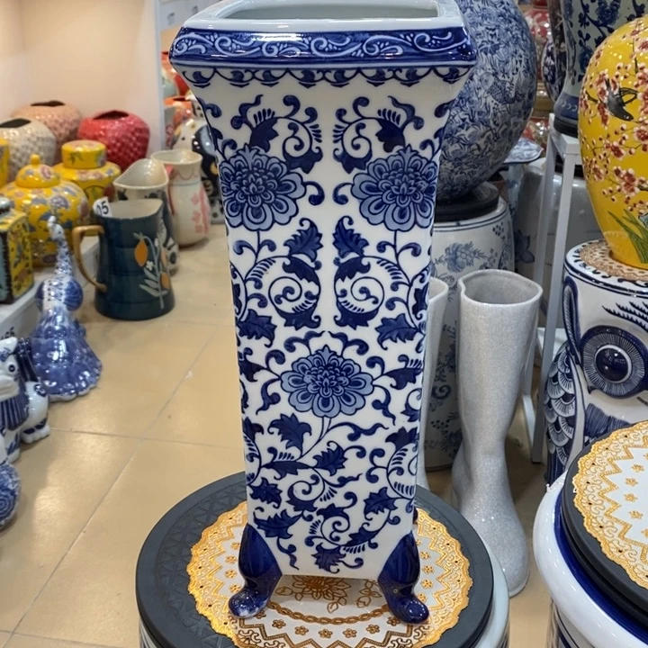 【闪购商品】摆件高*陶瓷微瑕四足花瓶摆件