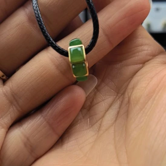 和田玉（碧玉）未镶嵌戒指吊坠