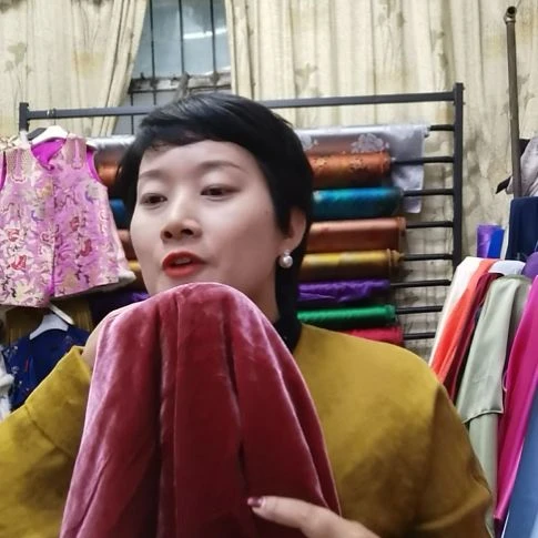 蚕丝2米宽幅真丝丝绒安哥拉红