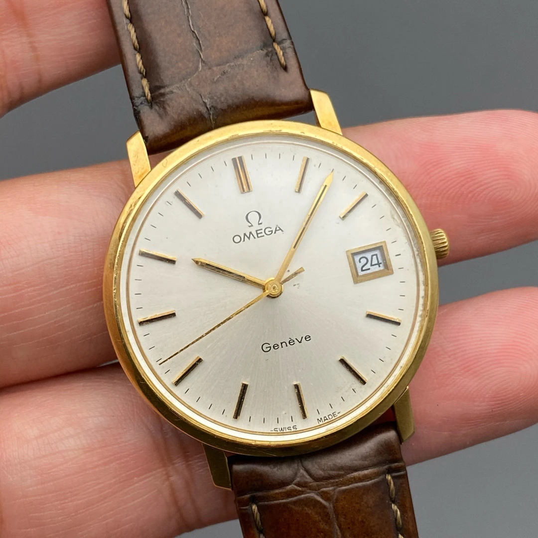 90新 Omega/欧米茄 欧米茄中古表34表径手动机械18k黄金