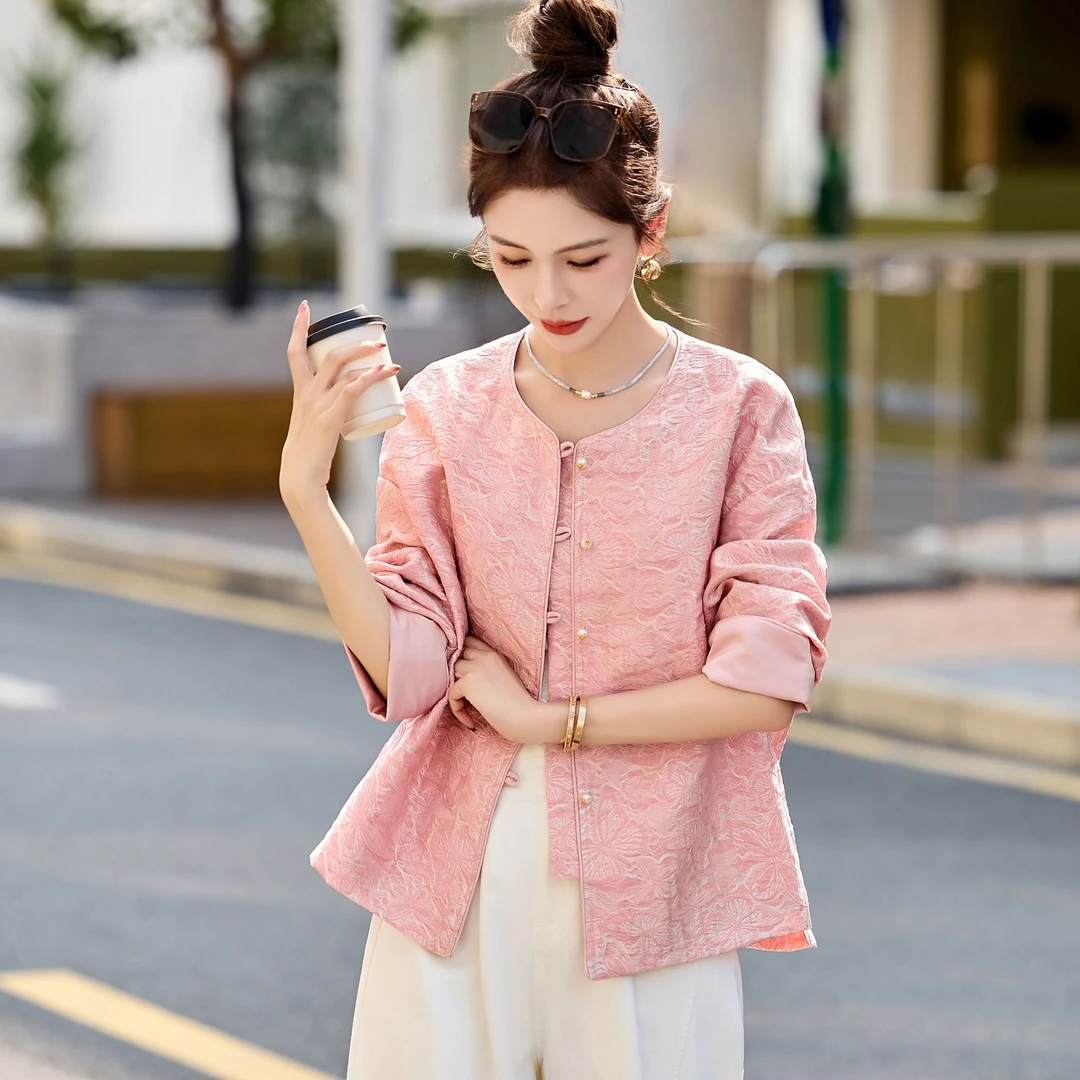 新中式国风拼接外套女2025年春季新款高级感复古气质百搭短款上衣
