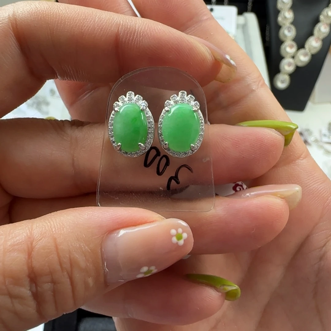 翡翠戒指银S925镶嵌