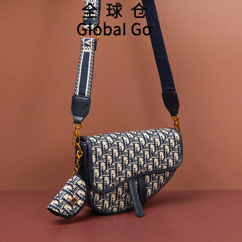 全球仓Global Go马鞍包2025新款高级感轻奢小众真皮女单肩斜挎包