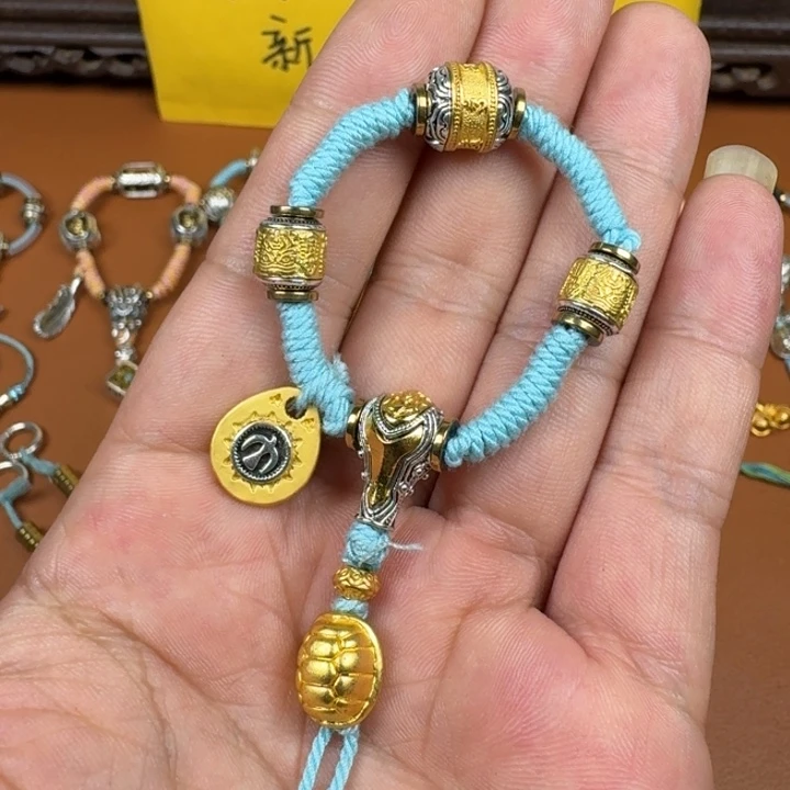 合成碳硅石铜合金文玩配饰富家套装