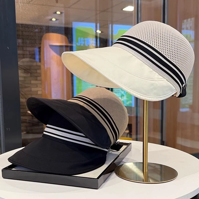 【拍一发二】帽子防风绳镂空透气防晒帽子女夏季户外遮阳帽户外时尚