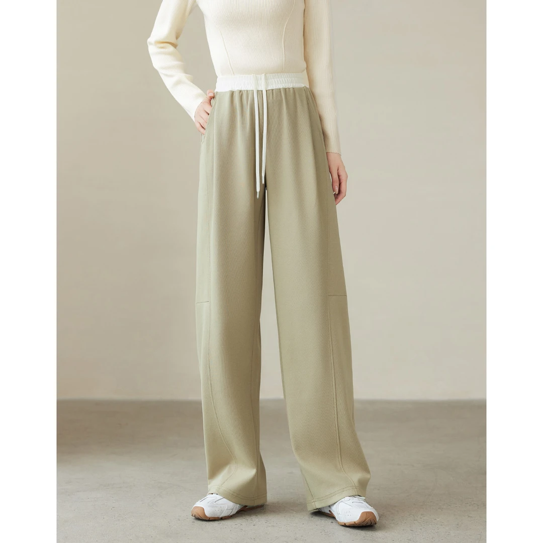 【备用链接】朗文斯汀松紧抽绳直筒休闲裤DTYK4308B19034