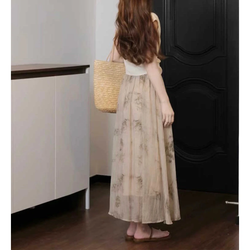 【婷婷家】小个子水墨画夏季半身裙#5505-裙子