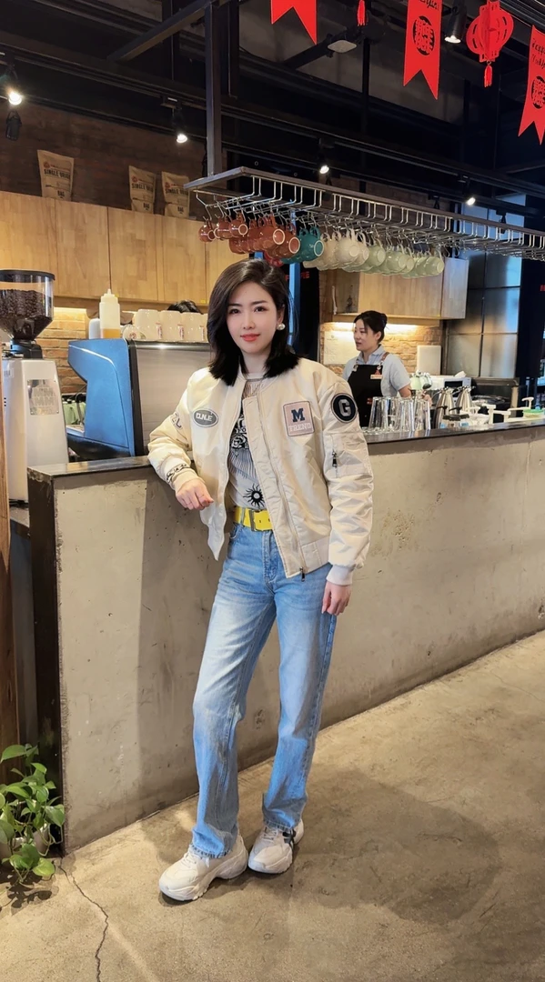 华姐家2024秋冬新款休闲二棉薄棉外套棒球服时尚百搭潮流圆领上衣