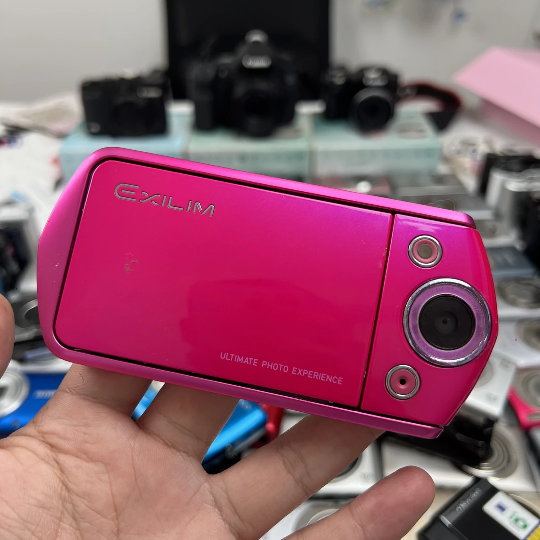 95新 Casio/卡西欧 TR-350s玫红 特价 翻转屏带美颜冷白自拍神器