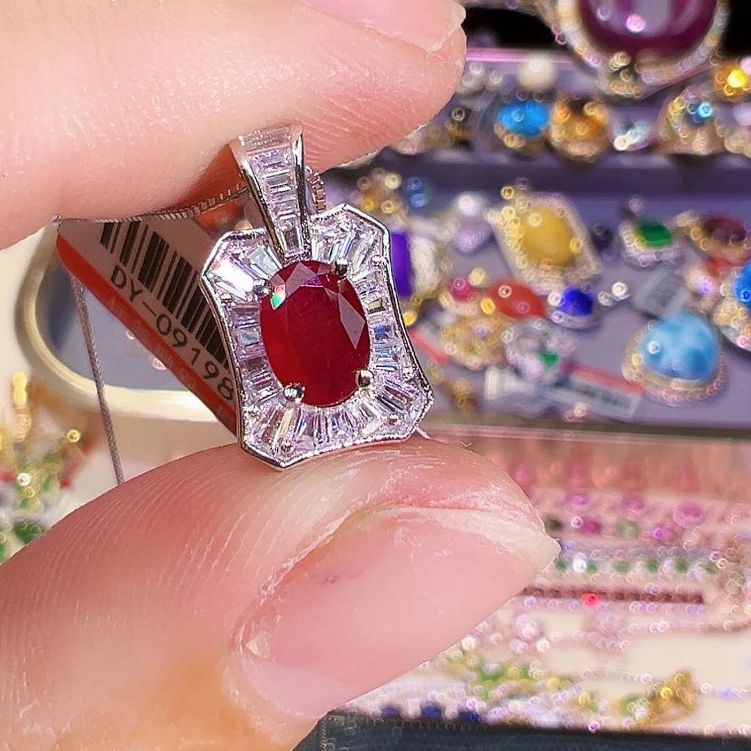 银S925镶嵌红宝石珠宝奇石