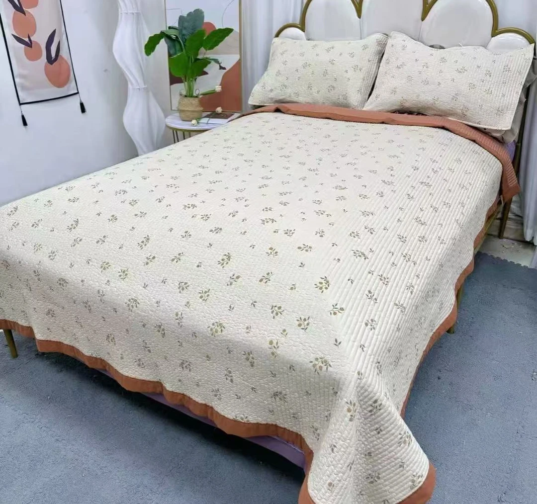 【枇杷】200*230cmA类亲肤多功能防滑可爱加厚双面绗缝床盖