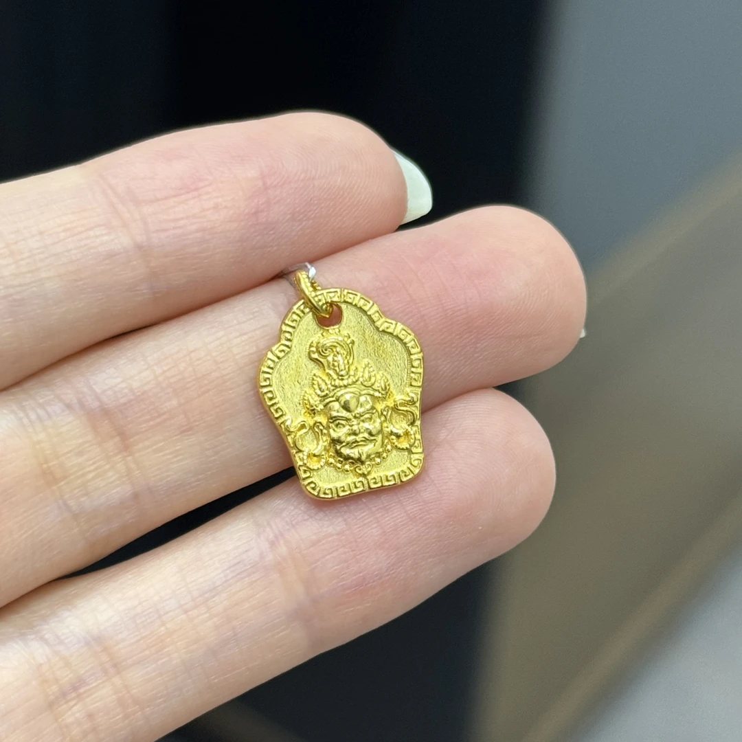 金刚杵黄财神牌 足金999
