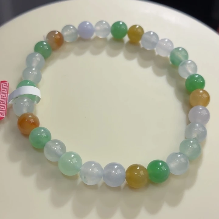 翡翠未镶嵌手链冰胶多宝卡6.5