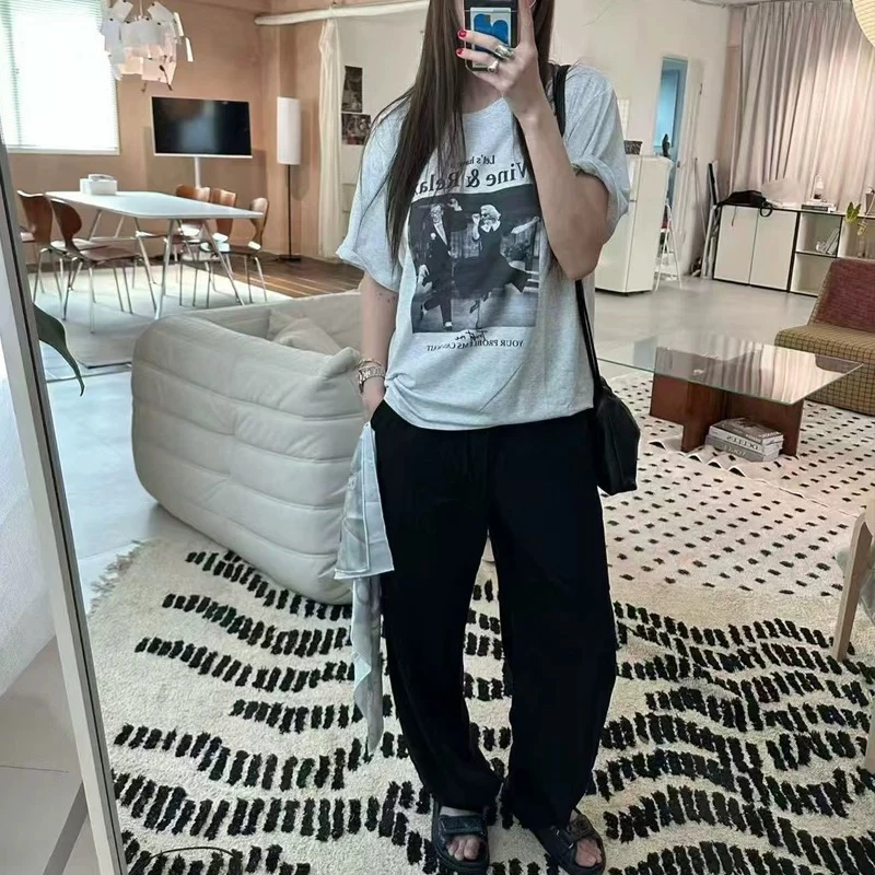 韩国东大门tug新款天丝苎麻香蕉裤夏季宽松休闲阔腿裤薄款弯刀裤