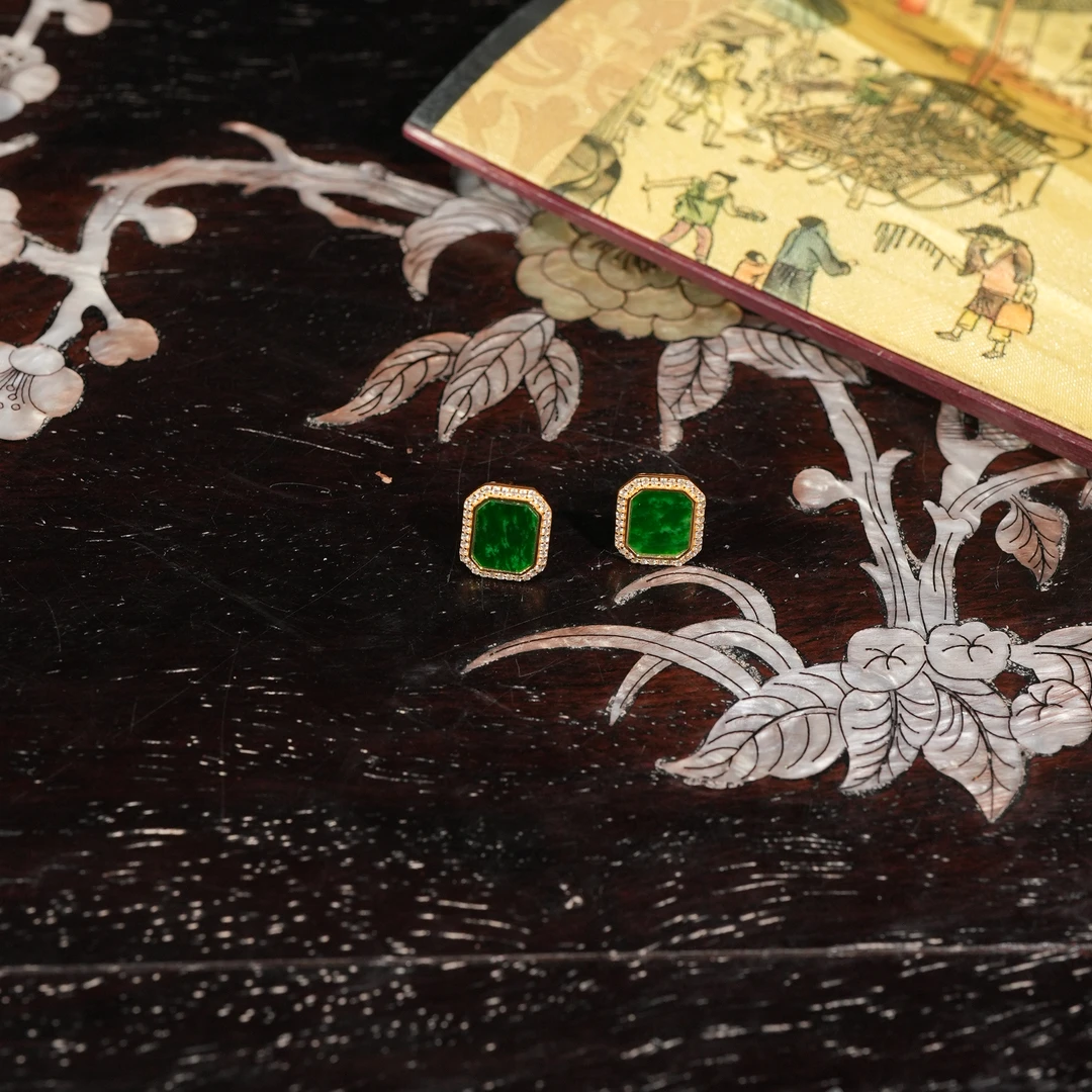 3.2香港王老板-翡翠a货镶嵌耳饰多样性发一1s361