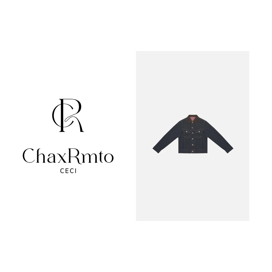 ChaxRmto 复古翻领撞色牛仔外套百搭单排扣上衣 斯斯SD1A0226