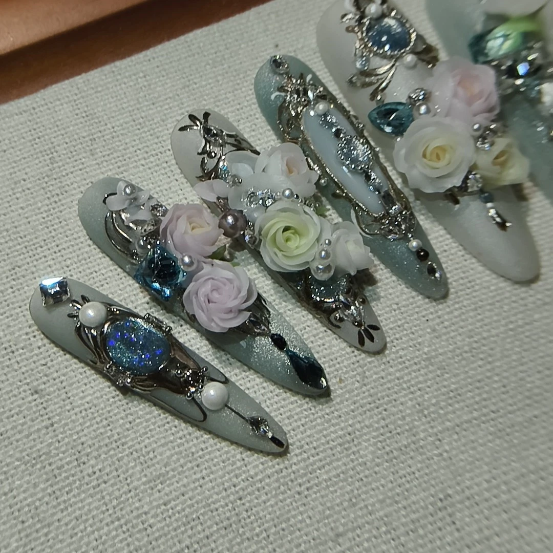 巴洛克雕花纯手工定制美甲穿戴甲备注甲型 下单送专属指模定制