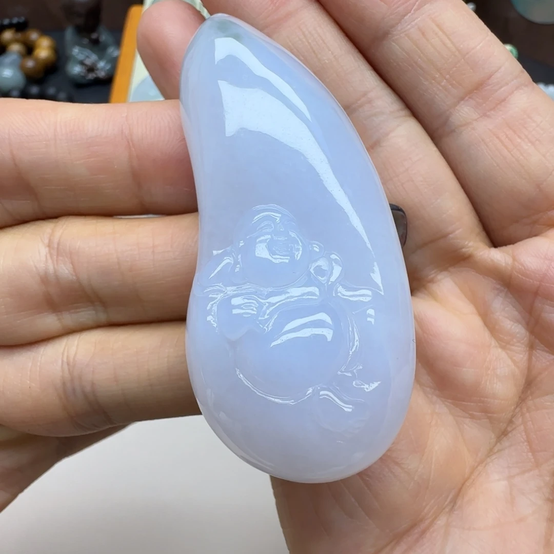 翡翠未镶嵌颈饰逍遥佛