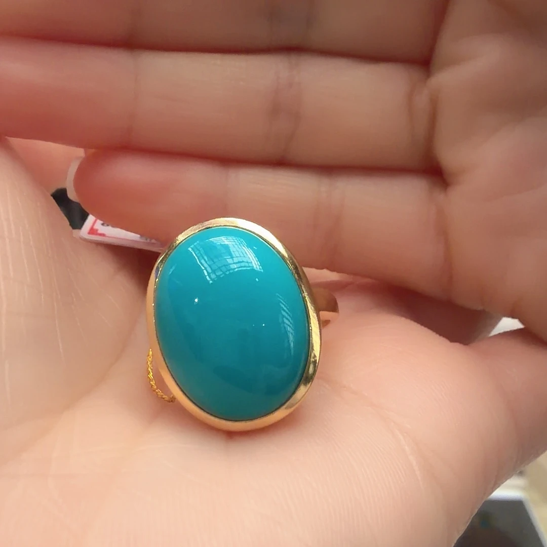 绿松石银S925镶嵌戒指