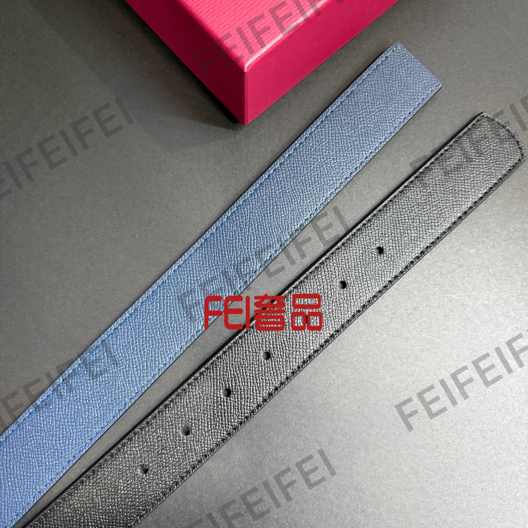 FF-3.5宽 【含扣头】黑蓝手掌纹男士腰带