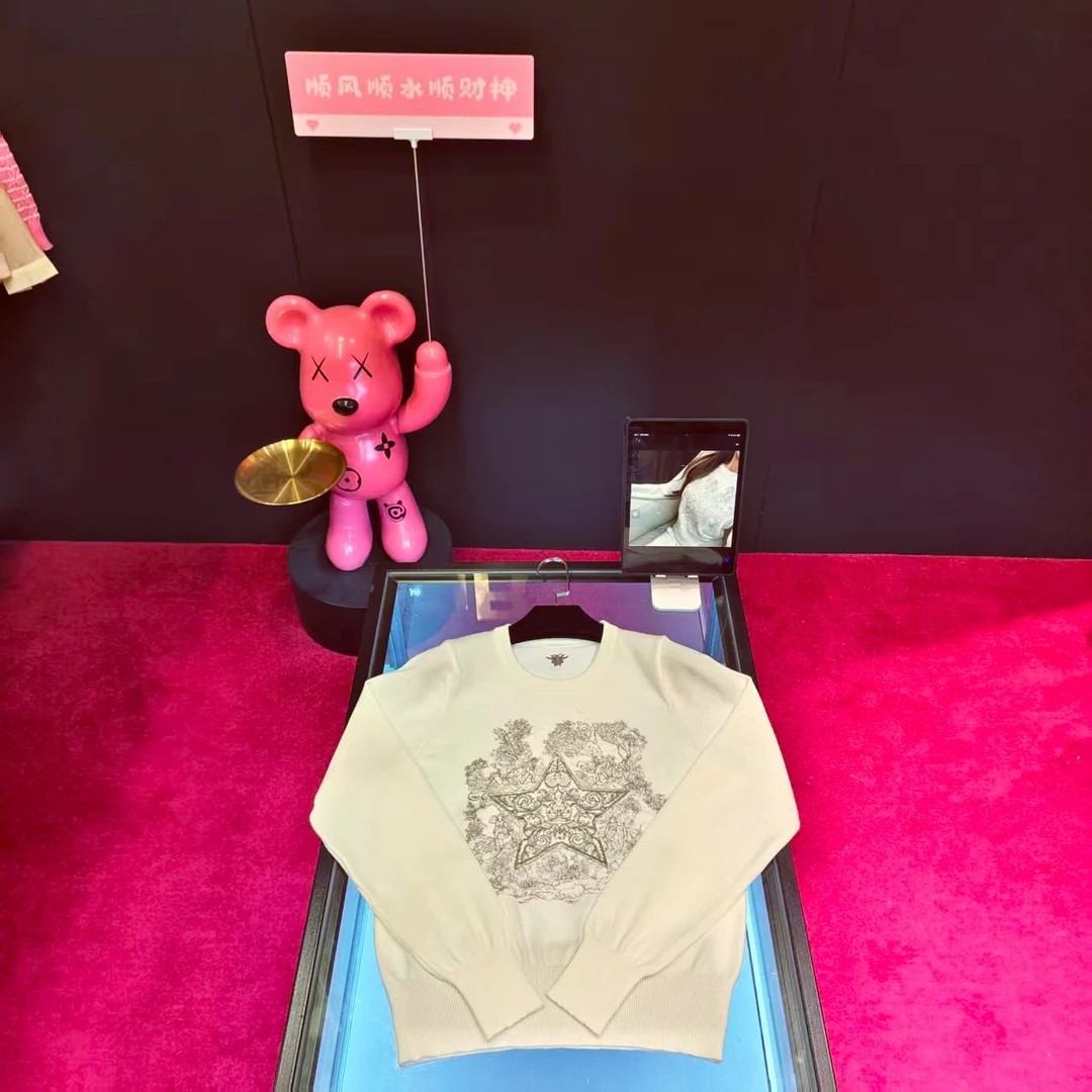 +169新款时尚五角星刺绣针织上衣时尚百搭秋冬