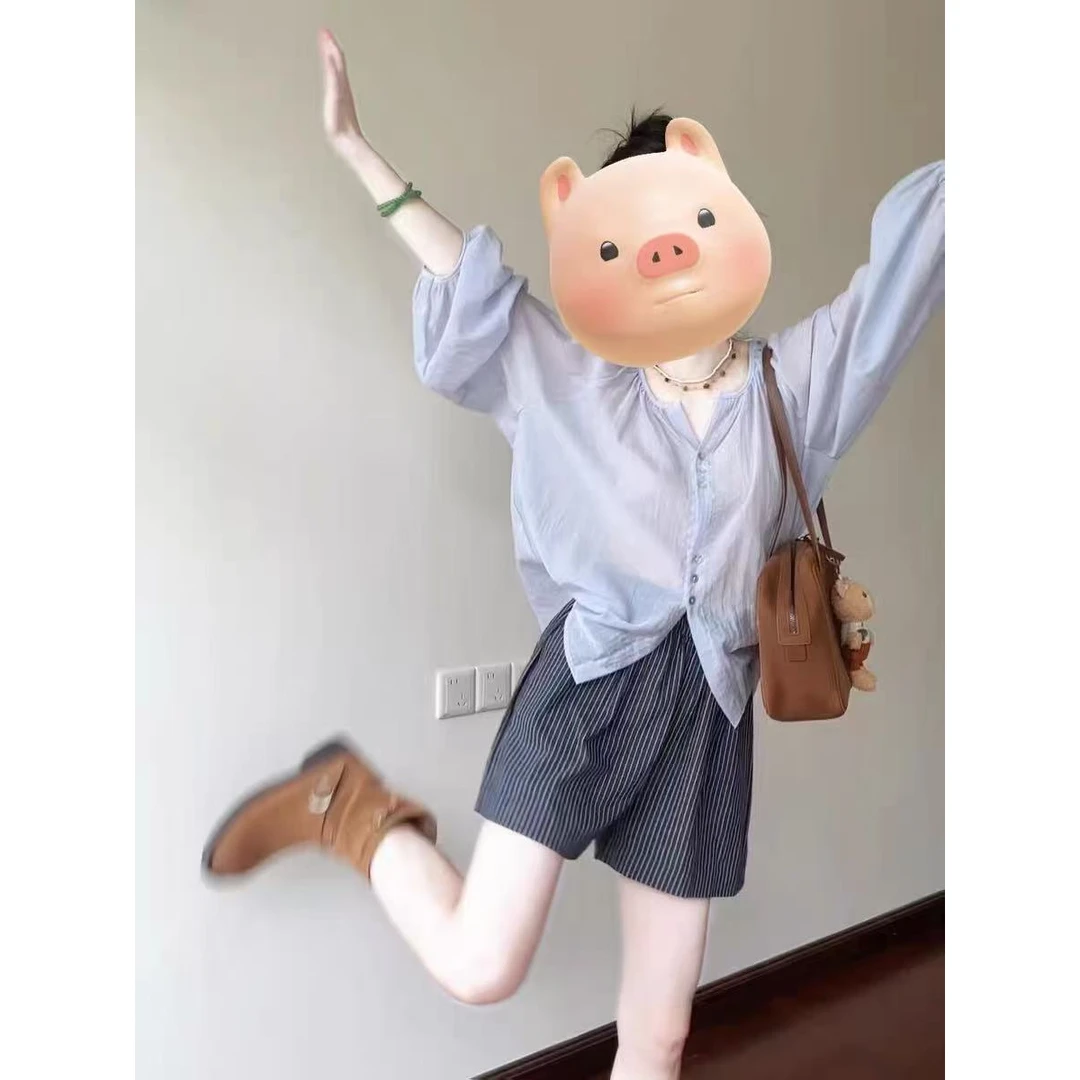 法式温柔薄款防晒衫松弛感衬衫女新款超好看独特漂亮外套上衣228