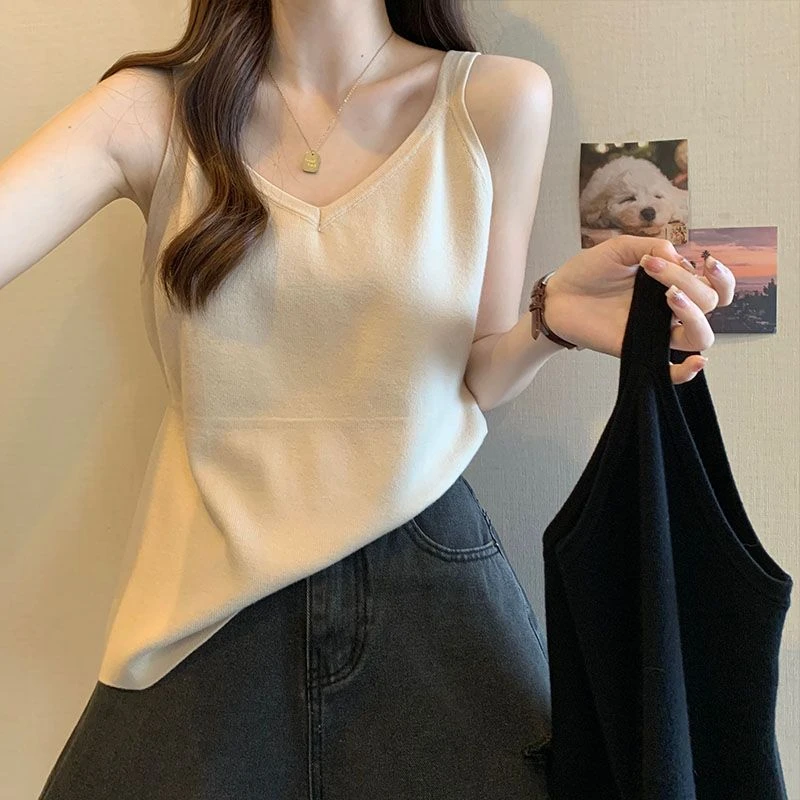 单/两件 大码女装胖mm遮肚子洋气吊带t恤女夏季新款纯色打底衫女