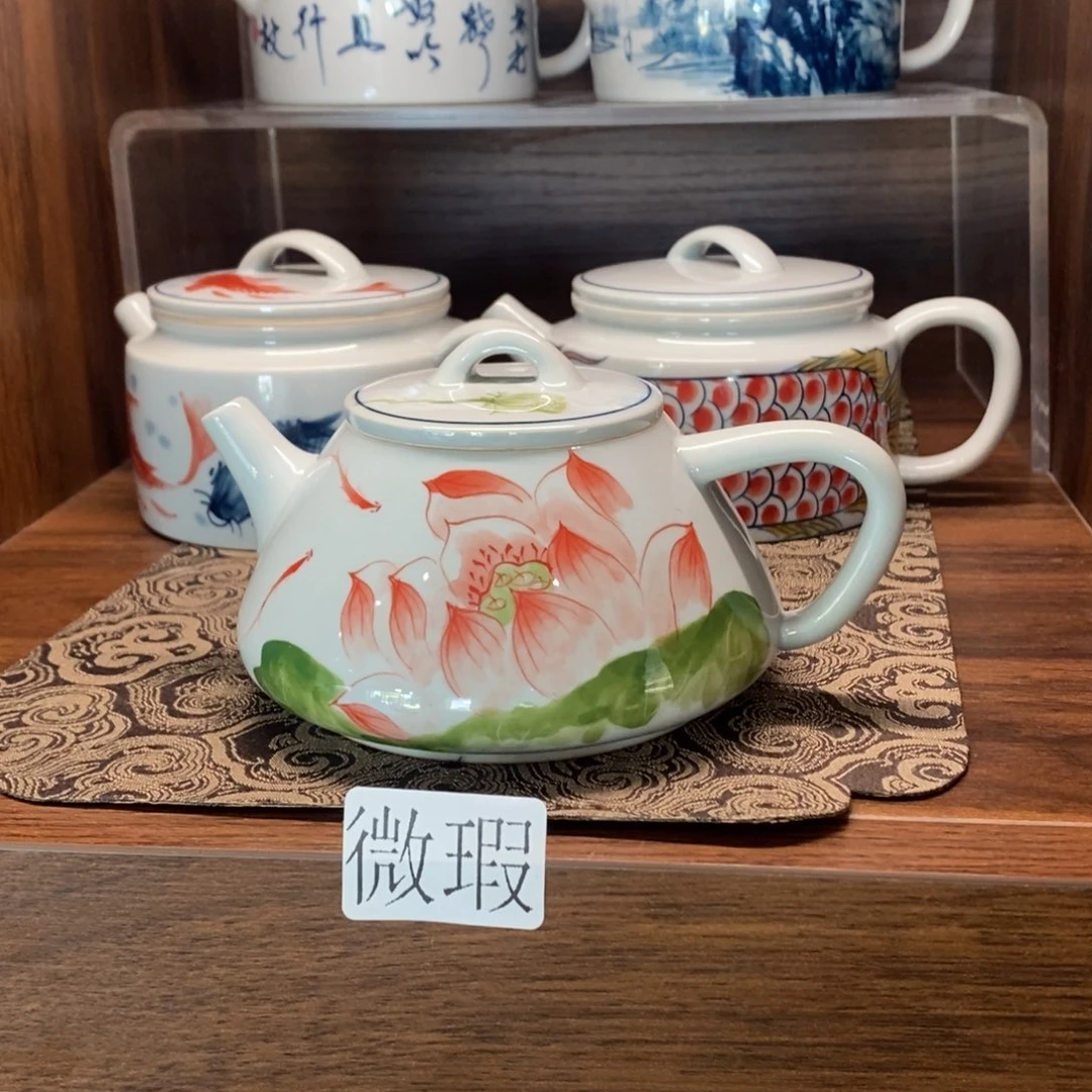 釉下彩老陶泥手工绘制