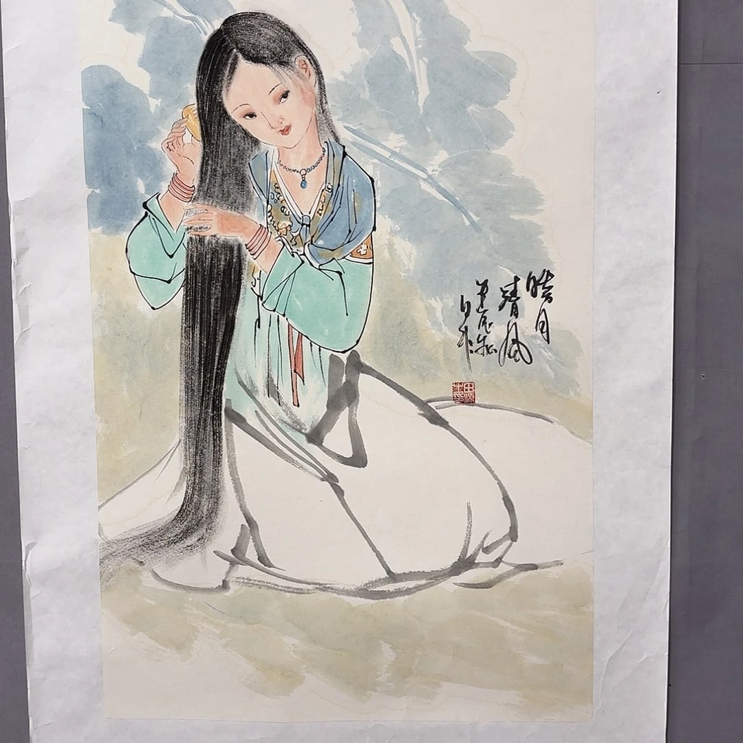 国画艺术家真人手绘