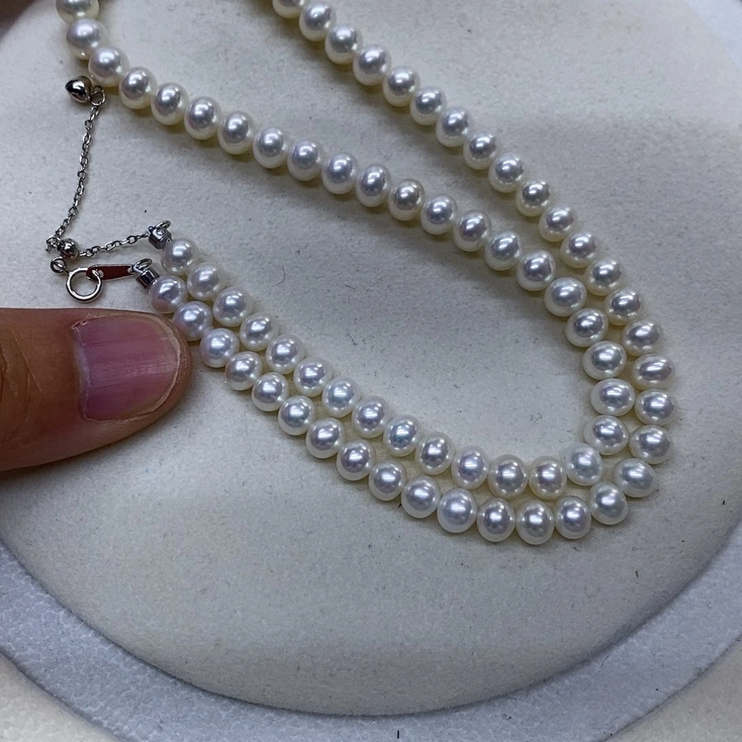 【***店颈饰淡水珍珠银S925镶嵌