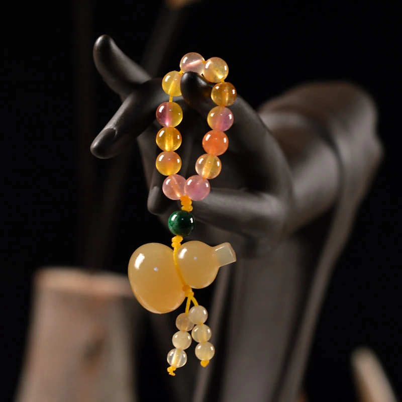 非金属木质吊坠 天然羊角牛角葫芦如意吊坠百搭手持手把件百搭