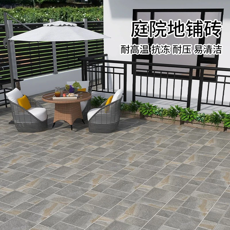 别墅庭院户外露台地砖狒狒莱姆石瓷砖600X600阳台花园院子户外砖