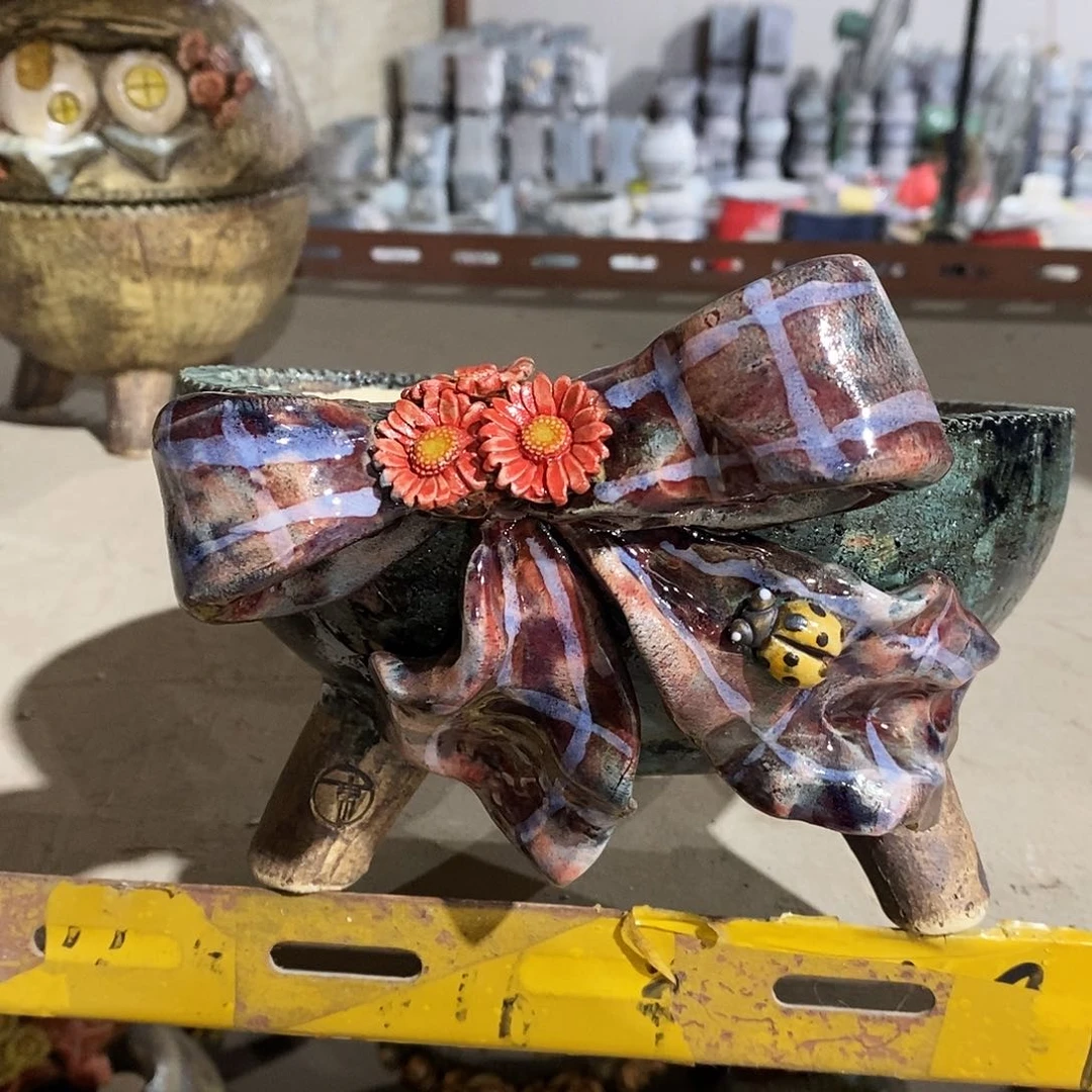 红陶青藤花器多肉花盆