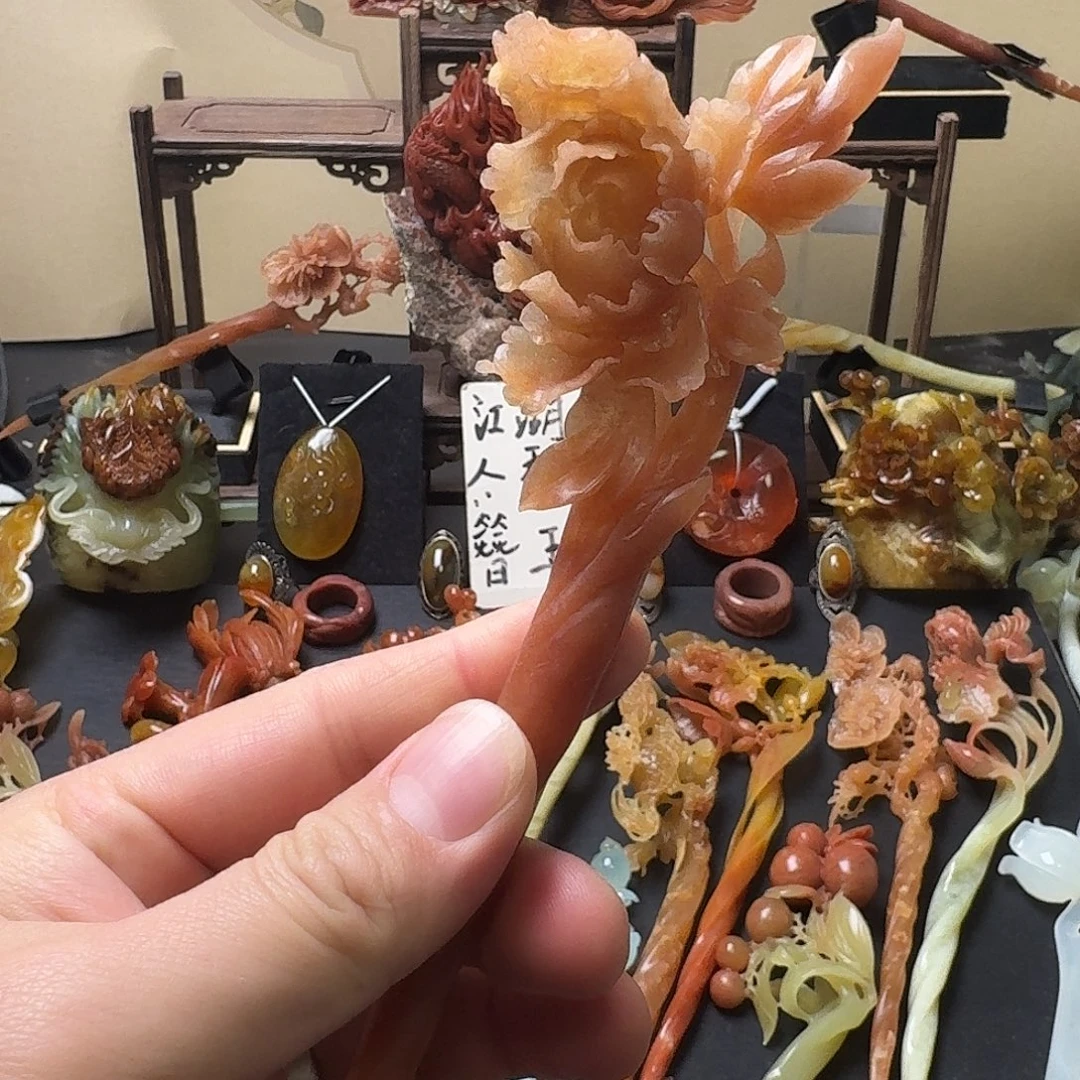 小****蛇纹石玉未镶嵌发饰