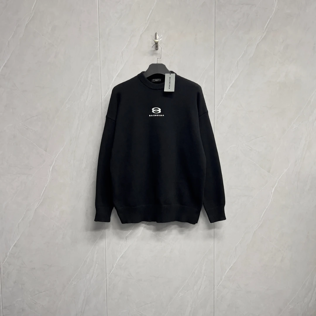 全新未使用 Balenciaga/巴黎世家 胸口刺绣Logo毛衣/RK07/Xs码