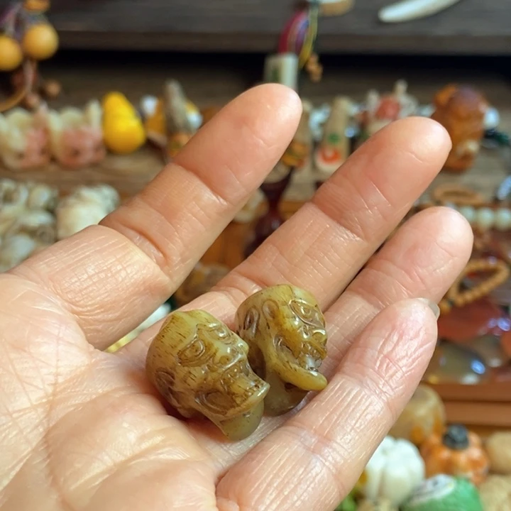 浮**梦配饰驼骨雕刻迷面具人