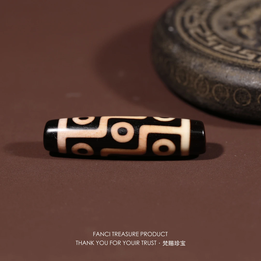 梵赐珍宝·【行运任晓攀高油满爆砂】折线九眼天珠吊坠