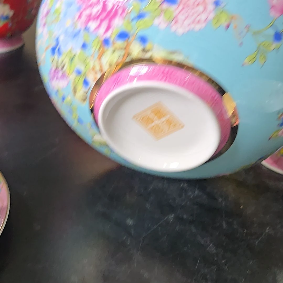 珍***姐瓷片微瑕珐琅彩8.5寸1个深盘66666666