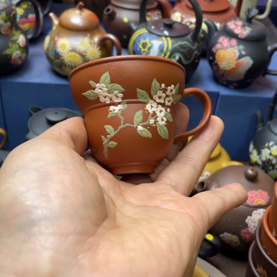 红泥茶杯紫砂主人杯80cc