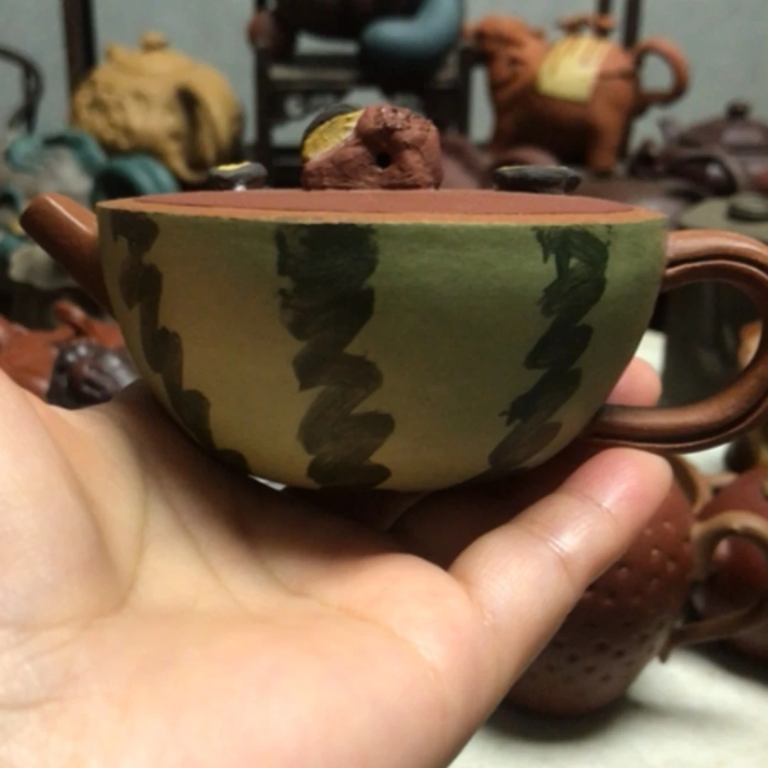 【闪购商品】茶壶紫砂130C半个西瓜大口
