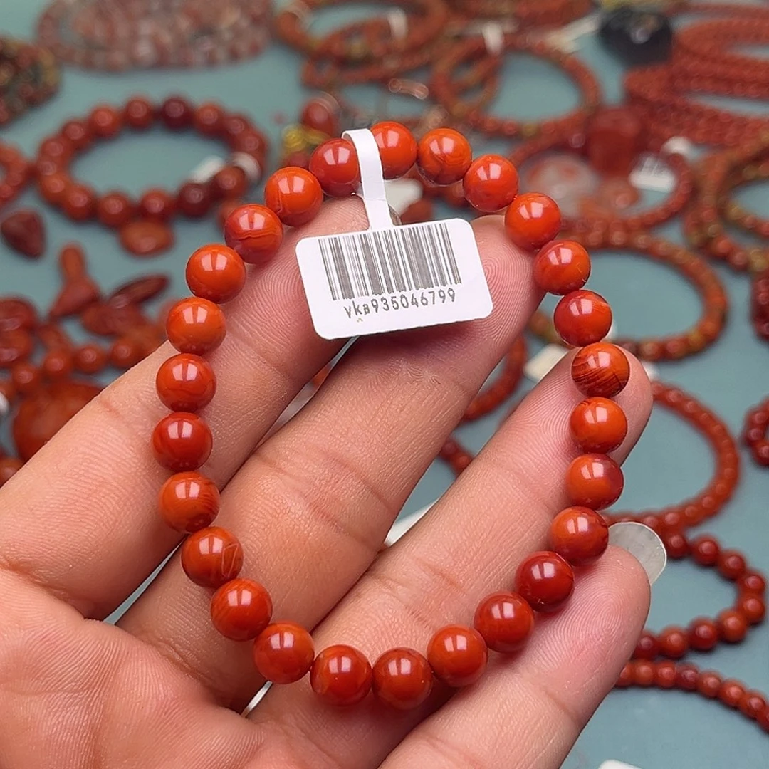 5***o南红玛瑙未镶嵌手链双锦色卡8