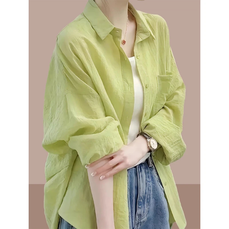 薄荷绿色防晒衬衫设计感高级衬衣2026夏季顺款高级感轻薄户外开衫