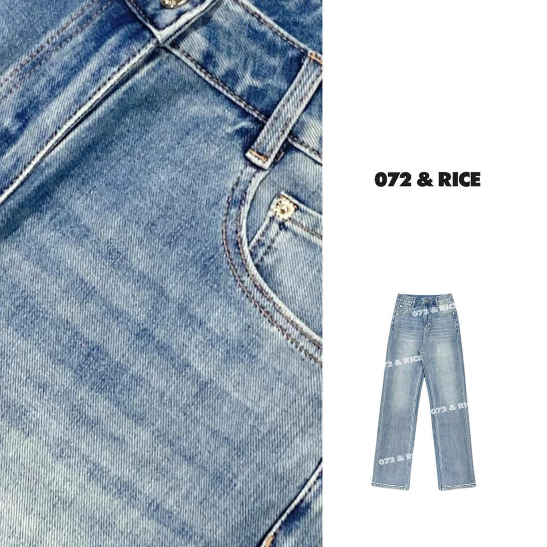 072 & RICE【海滨裤】夏季休闲直筒牛仔裤 32YZH37