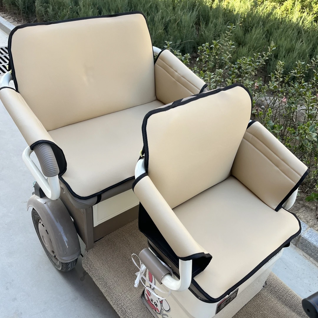 电动三轮车防漏座套全包围皮革防水四季通用防侧漏座椅垫