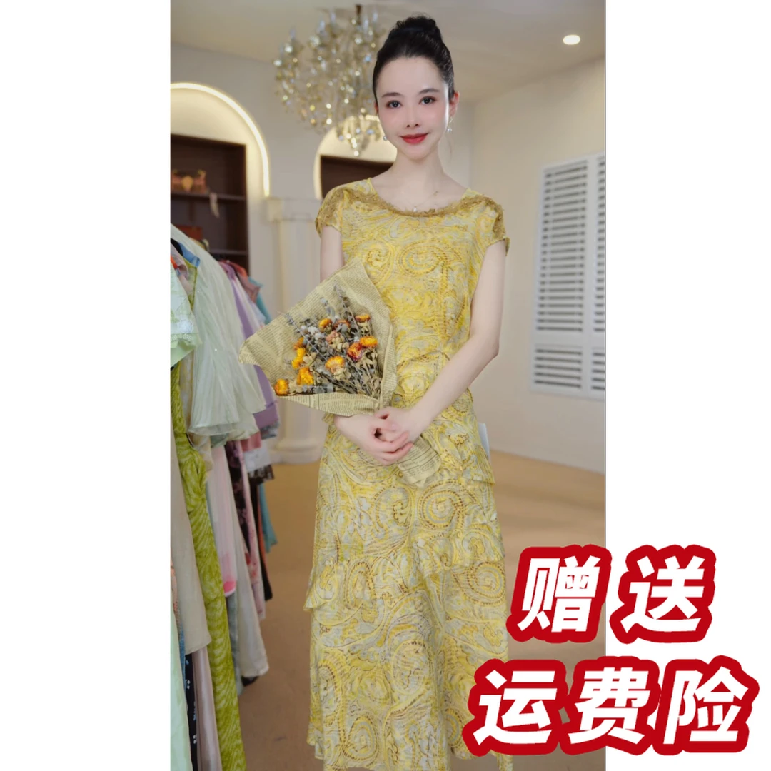 法式夏季连衣裙2025新款高级感显瘦连衣裙套装J5182