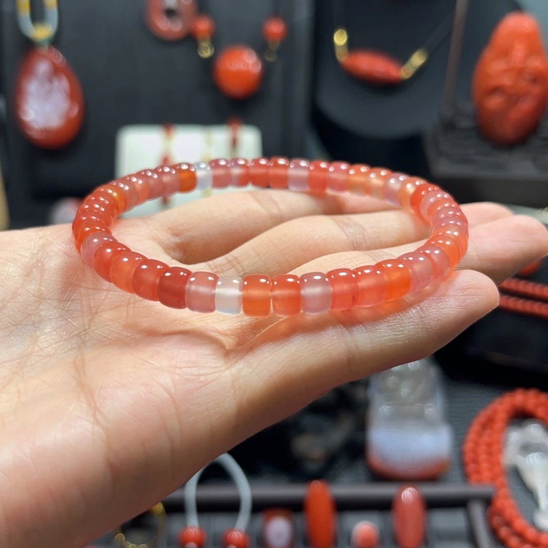 南红玛瑙未镶嵌手串保山天然原矿南红多宝直切