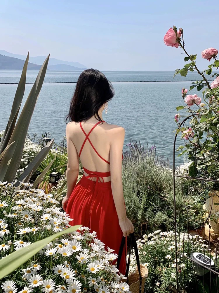 主播扣号连衣裙修身显身材