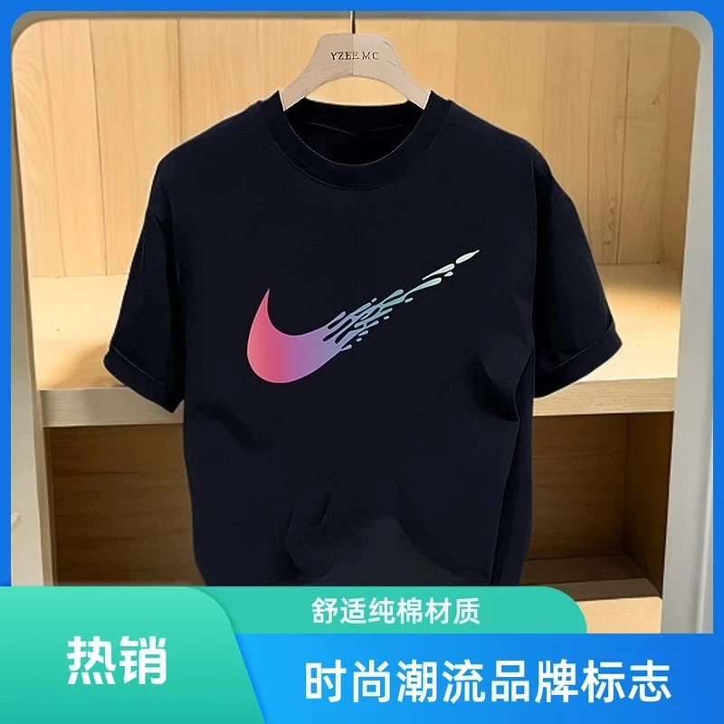 官方正品奥特莱斯圆领夏季印花纯棉短袖T恤潮流宽松男半袖打底衫